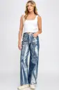 DB-STJ-D706 Lady Cargo Jeans – Brushed Silver Straight-Leg