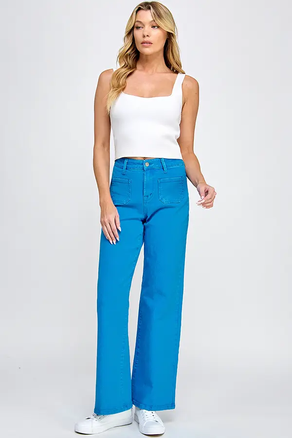 DB-STJ-D708 Lady’s High-Rise Wide Leg Jeans
