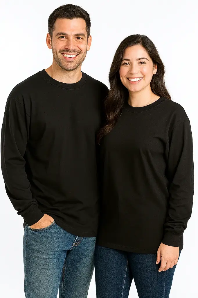 DT-5710- Heavyweight Drop-Shoulder Long Sleeve Tee (Black)