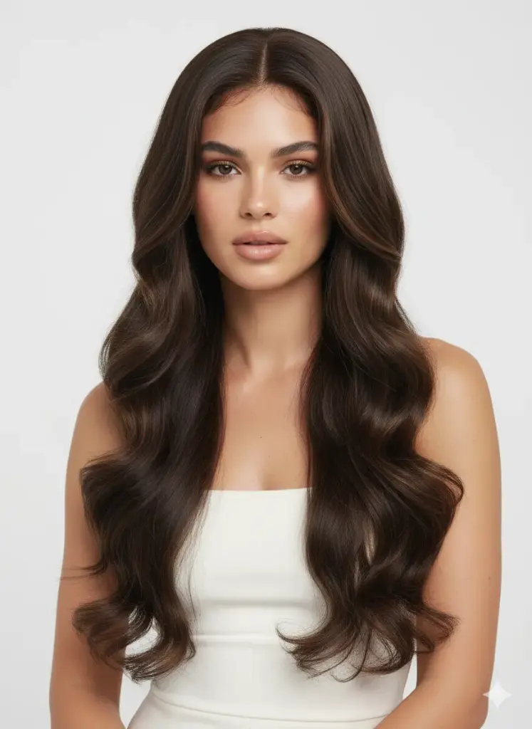 2052A Middle Part Long Wavy Wig