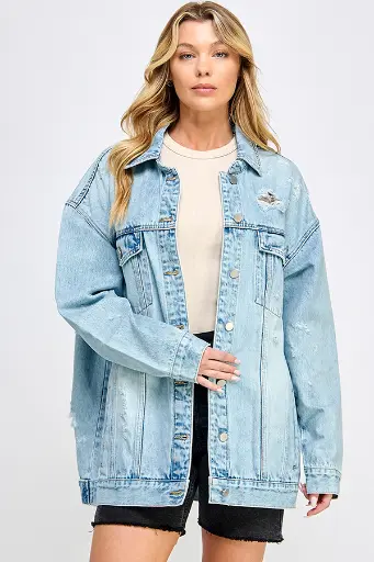 DB-LDK-D702 Lady Oversized Denim Jacket